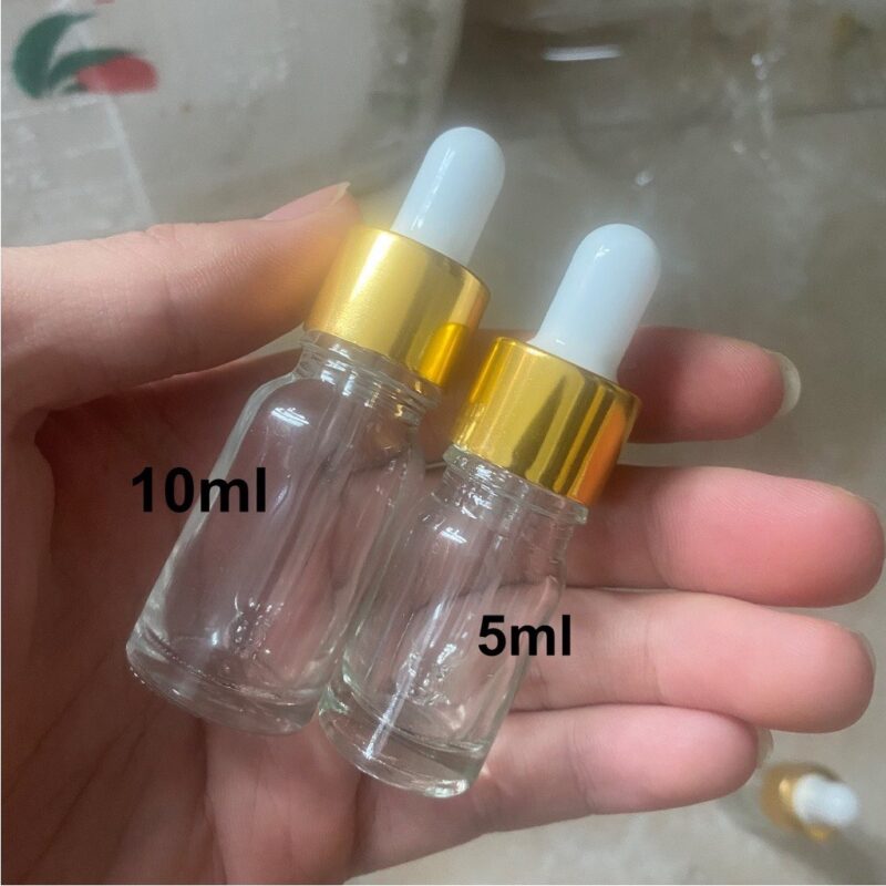 LỌ SERUM THÂN TRONG 5ML 10ML _ KHOEN VÀNG _ MS 311