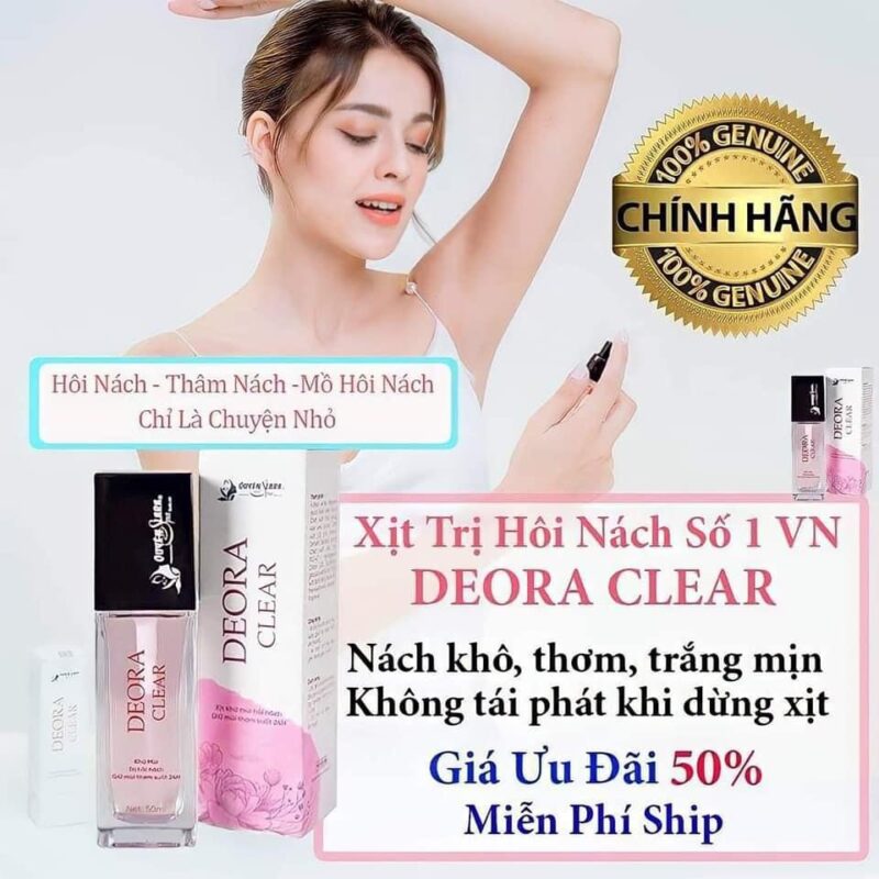 XỊT KHỬ MÙI DEORA CLEAR - Giải pháp cho người hôi nách